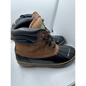 Crater Ridge Pike II Men's 7 Waterproof Brown Leather‎ Black Rubber Duck Boots